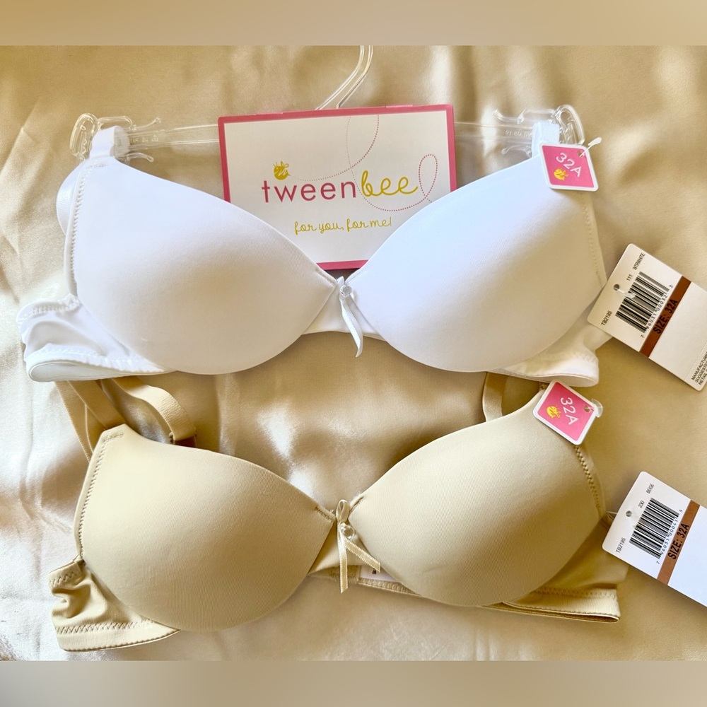 NWT Tween Bee girls bras 2 pack demi bra